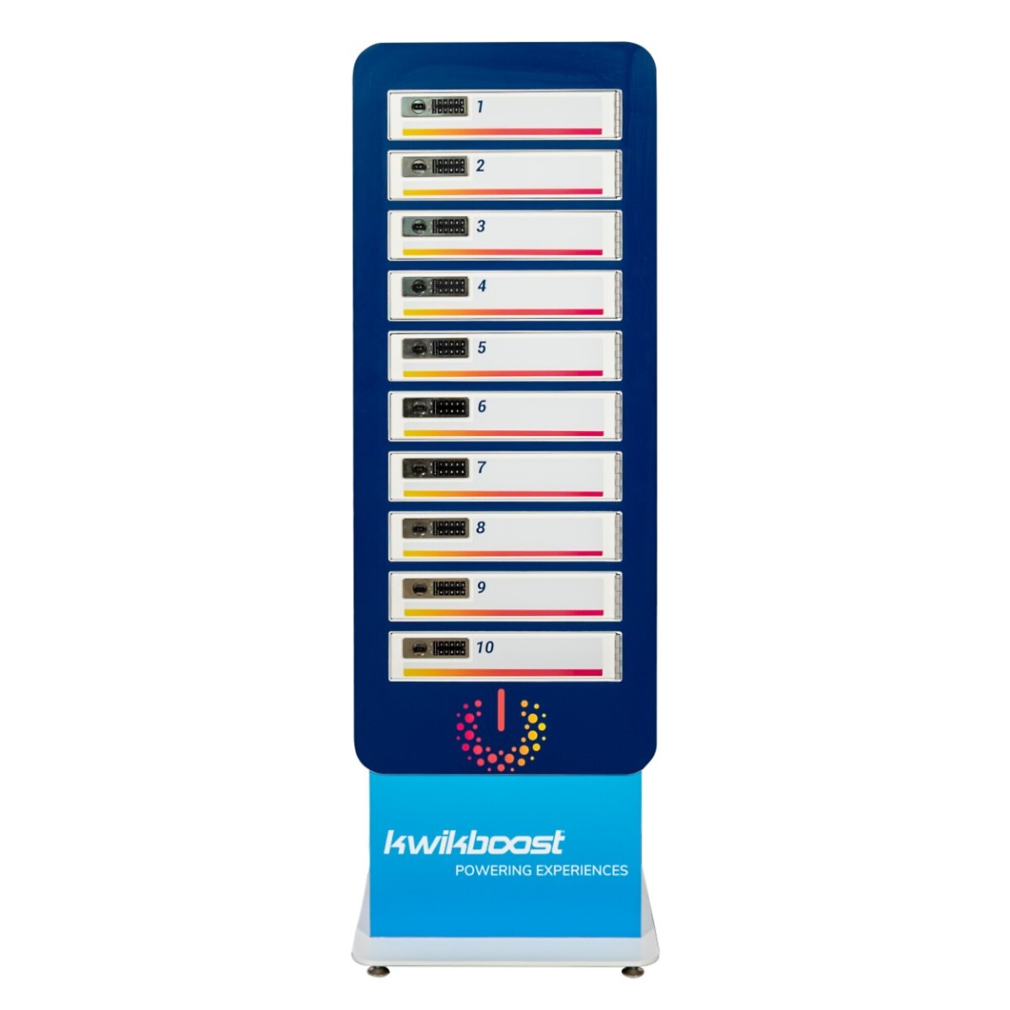 Luxor KwikBoost 10-Bay Multi-Device Charging Locker — Custom Graphics, Model# KB93100